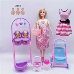 Ensemble poupée maman bébé accessoires poussette jouets éducatifs pour enfants jeu rôle maman cadeau anniversaire noël fille 38 ans