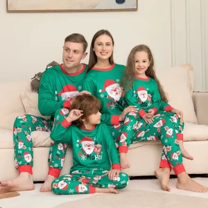 Ensemble de pyjamas de Noël pour famille style européen adultes et enfants matériau doux confort optimal 2023