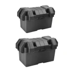 Boîte de rangement en plastique noir portable étanche multifonctionnelle conteneur de stockage organisation outils artisanat ménage durable anticorrosion