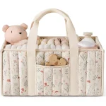 Organisateur floral bébé grande capacité rangement portable essentiels couches lingettes jouets style moderne design délicat polyester durable facile entretien