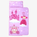 Sac de couchage doux pour bébé fille motifs princesse et château rose pour la sieste le voyage la garderie incluant un oreiller assorti