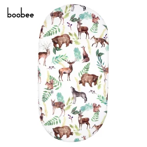 Matelas bébé en polyester doux formes ovales motifs animaux pastels 安全 confort cocoon nid d&rsquo;ange 1 an 3 ans