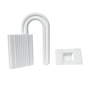 Butoir de porte de sécurité pour bébé serrure antipincement protection des doigts facile à installer en PP blanc 8×4.1 cm Butoir de porte de sécurité pour bébé serrure antipincement protection des doigts facile à installer en PP blanc 8×4.1 cm