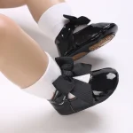 Chaussures confortables bébé fille 018 mois princesse anniversaire Mary Jane plates polyvalentes cuir PU noeud papillon fermeture à glissière non étanche