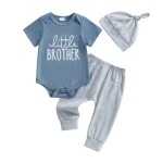 Ensemble tshirt et pantalon Little Brother pour nouveauné vêtements bébé garçon tenue hospitalière été coton doux style décontracté
