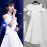 Robe d&rsquo;été blanche pour filles vêtement décontracté Polyester et coton Tailles 1420 ans PrintempsÉté 2023