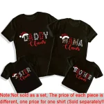 Tshirt Noël famille DADDY Claus MAMA Claus BROTHER Claus SISTER Claus tshirt décontracté coton vacances cadeau famille