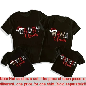Tshirt Noël famille DADDY Claus MAMA Claus BROTHER Claus SISTER Claus tshirt décontracté coton vacances cadeau famille