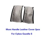 Housse de protection cuir pour poignée poussette CYBEX Gazelle S 2 pièces style mum gris élégant confort durable accessoires bébé premium