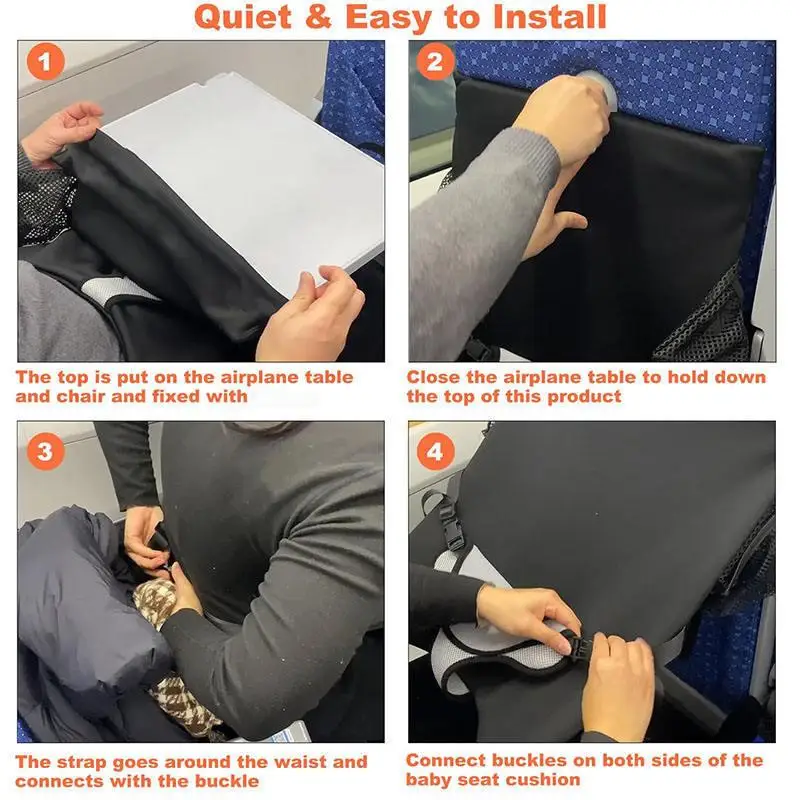 Lit d&rsquo;avion de voyage pour bébé extension siège voiture reposepieds portable hamac bébé lit de sommeil compact sécuritaire et facile à transporter