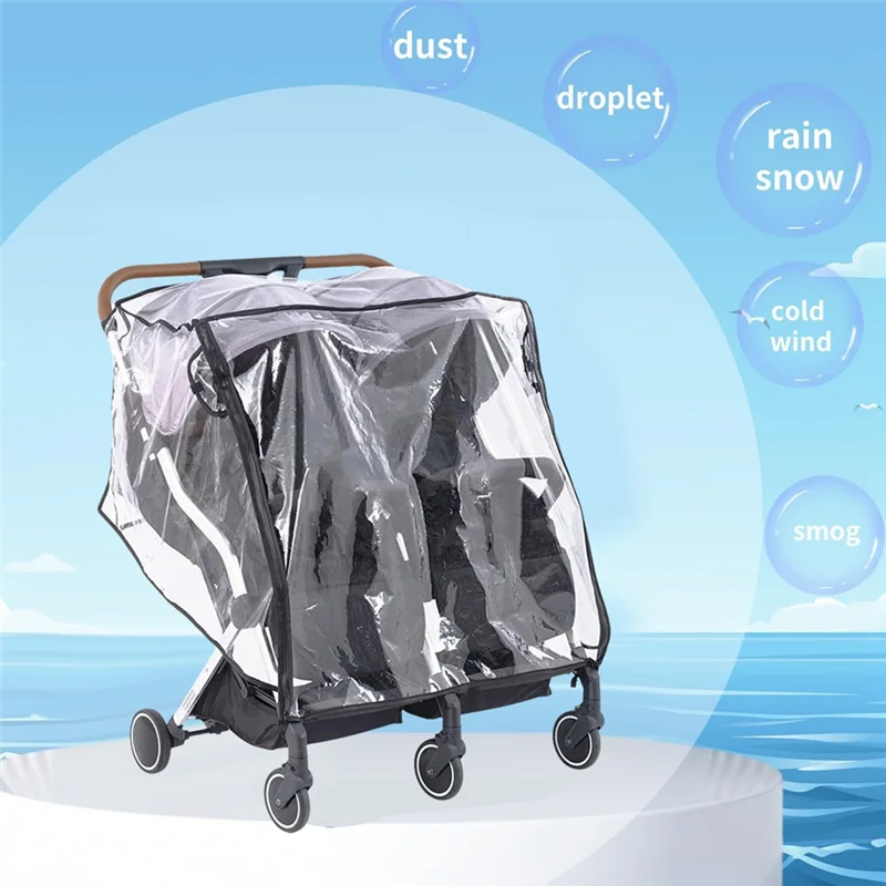 Housse de pluie double pour poussette M12K sièges latéraux protection météo bébé usage extérieur qualité premium 安全 durable