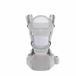 Portebébé face avant ergonomique design coréen écharpe pour nouveauné mains libres tabouret ajustable bébé extérieure  gris