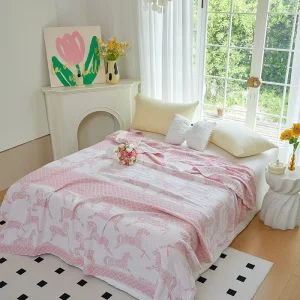 Couvrelit bébé en mousseline 100% coton bio doux respirant hypoallergénique portable style japonais idéal poussette change canapé hospital home