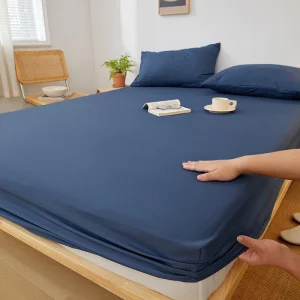 Draphousse en coton 100% élastique housses de matelas antidérapantes pour lit simple double king queen 140/160/180/200cm Bentley Blue Draphousse en coton 100% élastique housses de matelas antidérapantes pour lit simple double king queen 140/160/180/200cm Bentley Blue