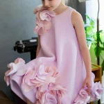 Robe princesse girly pour bébé fille style floral sequins col V sans manches léger respirant rose 03 ans vêtements élégants mariage anniversaire concours Baby Girl Dress