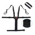 Harnais de sécurité universel pour bébé poussette chaise haute landau 5 points de fixation confort ajustable nylon design minimaliste noir avec détails rouge