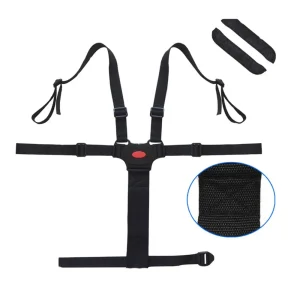 Harnais de sécurité universel pour bébé poussette chaise haute landau 5 points de fixation confort ajustable nylon design minimaliste noir avec détails rouge