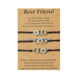 Bracelets d&rsquo;amitié assortis en acier inoxydable pour famille amis maman fille cadeau personnalisé mode tendance élégant