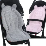 Coussin de poussette réversible en coton doux pour bébé confortable et sécurisant pour landau buggy voiture accessoire bébé
