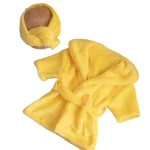 Accessoires de photographie pour nouveau-nés, Robe à capuche avec ceinture, peignoir, serviette de bain, ensemble de concombre, Costume pour bébé, accessoires Photo – yellow