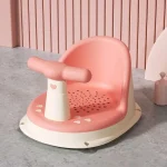 Siège de douche anti-brûlure pour bébé avec ventouse, support de douche portable pour nouveau-nés, siège de jeu, accessoires de croissance pour enfants – pink