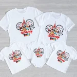 Tshirts Disney famille Mickey Minnie coordonnés vêtements enfants bébés été coton confortable style ludique