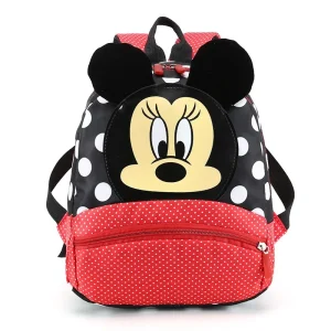 Sac à dos Minnie Mouse Disney sac à dos enfant design cartoon oreilles en peluche motifs pois idéal pour école et loisirs