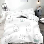 Housse de couette taie d&rsquo;oreiller ensemble literie enfant décoration chambre fille garçon motifs animés coton doux 100% neuf haute qualité