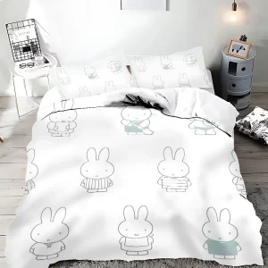 Housse de couette taie d&rsquo;oreiller ensemble literie enfant décoration chambre fille garçon motifs animés coton doux 100% neuf haute qualité