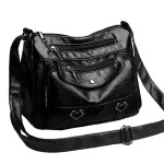 Sac maman PU ajustable 3 compartiments zippés bandoulière réglable style élégant sac à bandoulière versatile pour femmes voyage et shopping