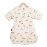 Sac de couchage d&rsquo;hiver bébé renard doux et chaud pour nourrissons 3 à 30 mois sac de nuit confortable design moderne motifs renard couleur crème et orange
