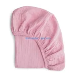 Bonnet bébé doux en coton rose texture plissée élastique ajustable style moderne Warm Mother 012 mois
