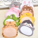 Ensemble de 8 livres de notes adhésives en forme d&rsquo;animaux design kawaii 160 feuilles colorées pour organisation et décoration