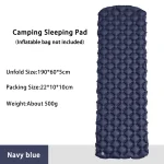 Matelas gonflable camping tente lit de camping pliant coussin de couchage couverture piquenique tapis d&rsquo;air voyage  Navy blue