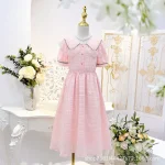 Robe d&rsquo;été 2025 pour filles : Robe princesse fleurie taille 38 ans style chic et doux idéale pour les occasions spéciales