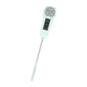 Thermomètre numérique pour bébé aliments eau viande écran LCD portée 040°C design moderne couleur verte menthe fonctionnalités pratiques