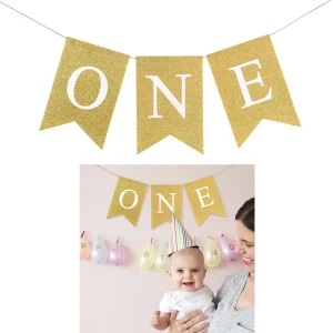 Banderole anniversaire bébé guirlande premier anniversaire décoration chaise enfant fete anniversaire bébé fille et garçon accessoire fête décoration intérieure et extérieure bébé 1 an cadeau fête bébé