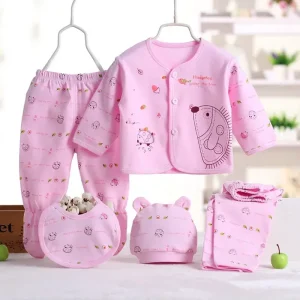 Ensemble de vêtements en coton pour bébé pyjama mignon avec motif hedgehog under the tree 5 pièces 03 mois cadeau bébé