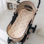 Nacelle poussette bébé en coton doux motif lapin rose confortable et sécuritaire pour nouveauné usage quotidien et voyages
