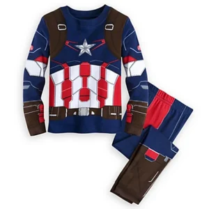 Ensemble pyjama bébé garçon Captain America comics kids 2 pièces vêtements enfant style superhéros éveil créatif matériau doux Ensemble pyjama bébé garçon Captain America comics kids 2 pièces vêtements enfant style superhéros éveil créatif matériau doux