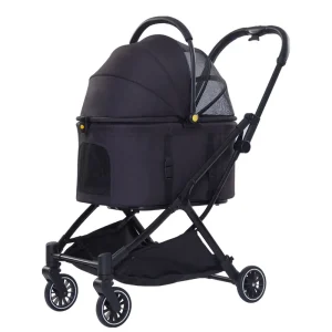 Poussette compacte bébé tissu respirant design moderne 4 roues pliable noir urban parents comfort stroller