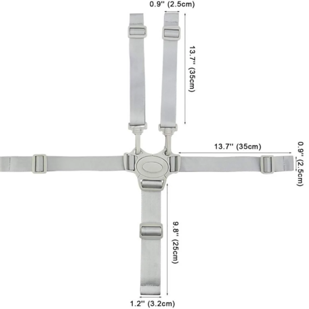 Ceinture de sécurité 5 points réglable pour haute chaise poussette et table à langer fixation Bumosquito style élégant matériaux sûrs