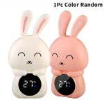Thermomètre digital bébé en forme de lapin mesurage température chambre design enfant ABS écran LED 2 couleurs