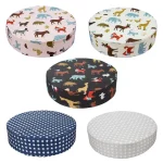 Pouf bébé rehausseur siège d&rsquo;appoint coussin de salle à manger décoration chambre enfant motifs animaux couleur rose noir blanc bleu gris doux confortable lavable