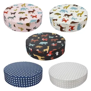 Pouf bébé rehausseur siège d&rsquo;appoint coussin de salle à manger décoration chambre enfant motifs animaux couleur rose noir blanc bleu gris doux confortable lavable