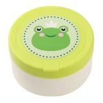 Boîte à houppettes pour bébé contenant en plastique sûr design ludique avec grenouille souriante pour 02 ans