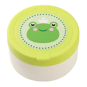 Boîte à houppettes pour bébé contenant en plastique sûr design ludique avec grenouille souriante pour 02 ans Boîte à houppettes pour bébé contenant en plastique sûr design ludique avec grenouille souriante pour 02 ans