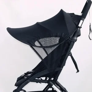 Paresoleil poussette universel noir protection solaire bébé parapluie coupevent accessoire bébé 03 ans matière Lycra facile à installer résistant confortable