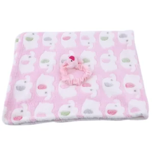 Couverture bébé en peluche éléphant mignon douce saisonnière rose pastel accessoire incl. literie poussette voyage 13 ans