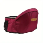 Portebébé confort hip seat adjustable belt shockabsorbing seat surface cotton polyester Burgundy